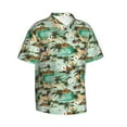 thumbnail image 3 of Xecao Colorful Hawaii Palms print Hawaiian shirt - a stylish short-sleeve button-down for men, perfect for casual beach and tropical outings., 3 of 9