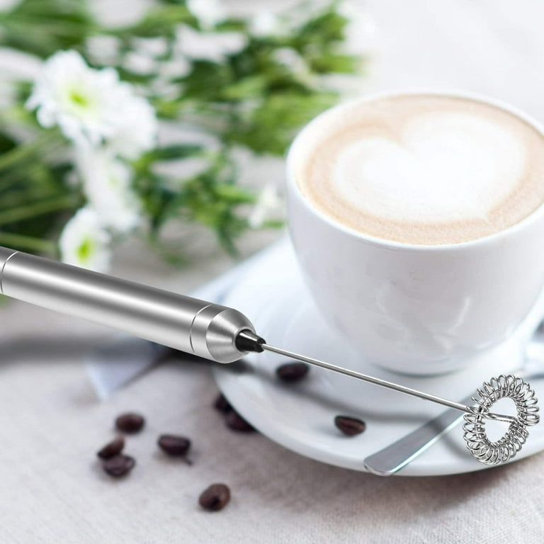 Portable Hand Frother Wand Battery Operated Latte Cappuccino Coffee Foamer  Drink Frother Stainless Steel Mixers Hand Mixers