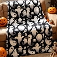 thumbnail image 5 of Roiihwy Halloween Throw Blanket, Bat Ghost Fall Plaid Blanket, Soft Fuzzy Plush Spooky Spider Bats Flannel Halloween Fleece Blankets and Throws for Bedding Sofa Couch(40x30in), 5 of 6
