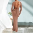 thumbnail image 3 of Vestido Mujer Ajustado Color Sólido Sin Espalda Estilo Y2K Ropa de Fiesta Ygjytge Caqui T M para Mujer, 3 of 5