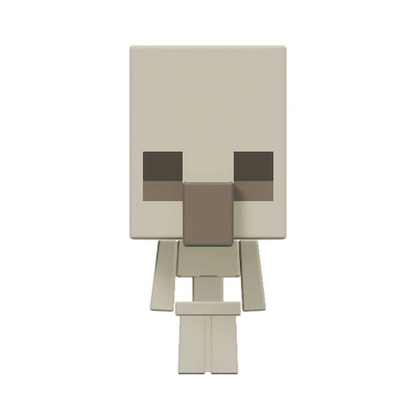 Minecraft Legends Skeleton Mini Action Figure, Mob Head Minis Toy with Pixelated Design