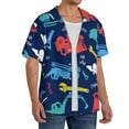 thumbnail image 4 of Disketp Men's Hawaiian Colorful Excavator Print Shirts Button Down Holiday Beach Shirts-3X-Large, 4 of 7
