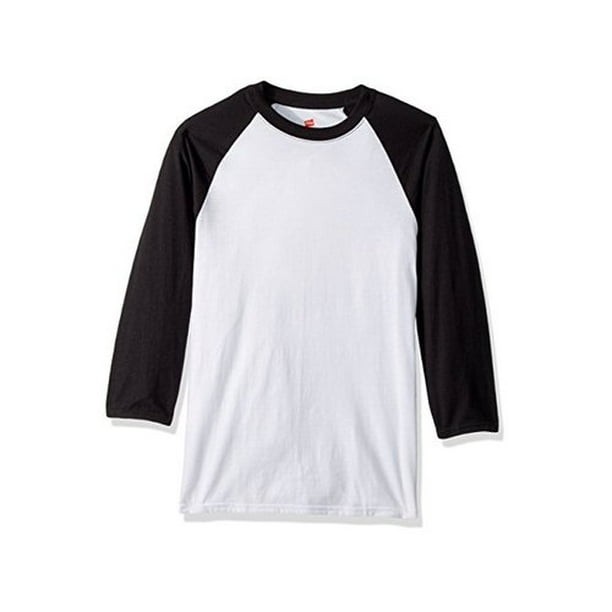Hanes Hanes Men's XTemp Raglan Baseball Tee, White/Black,, White
