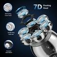thumbnail image 2 of 6 in 1 Electric Head Shaver for Bald Men 7D Floating Cutter Beard Trimmer Clipper IP68 Waterproof Shaving USB Wireless Charging, 2 of 12