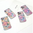thumbnail image 6 of Compatible with iPhone 15 Pro Case Cute Colorful Retro Oil Painting Printed Flower Designed for Women Girls, Water Ripple Curly Wave Frame TPU Bumper Phone Cover 6.1" Floral, 6 of 11