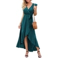 thumbnail image 4 of Vestido largo con cuello en V y estampado floral de verano para mujer Vestidos maxi largos bohemios fluidos Sincero Hogar, 4 of 5