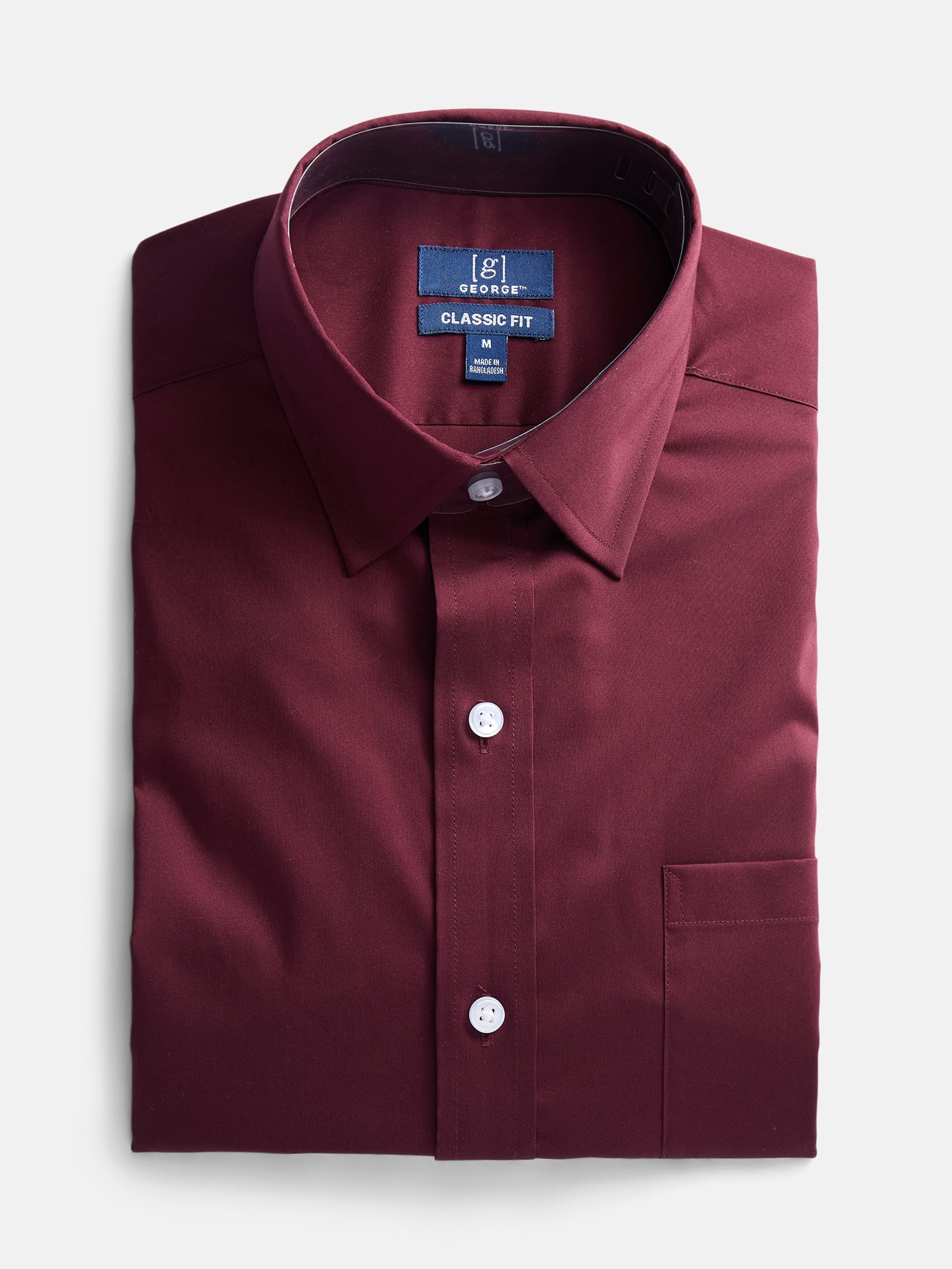 George Men's and Big Men's Classic Fit Dress Shirt with Long Sleeves, Sizes S-3XL