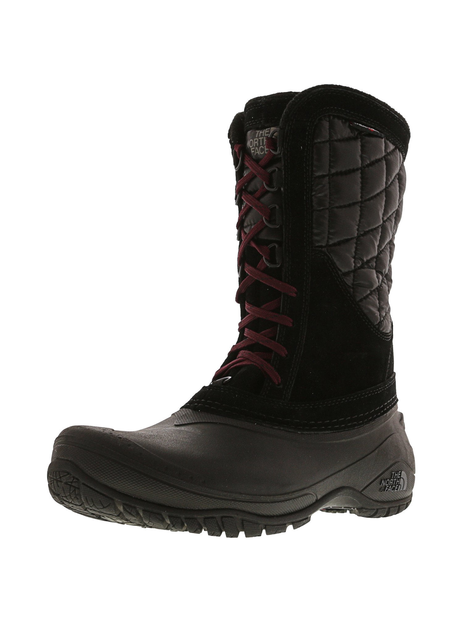 Deep Garnet Red Mid-Calf Leather Snow 
