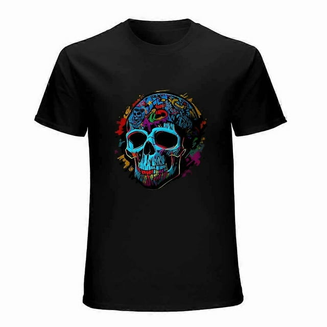 Skull T-shirt Skull Unisex T-shirt Unisex tees Casual Cotton Colorful Printing