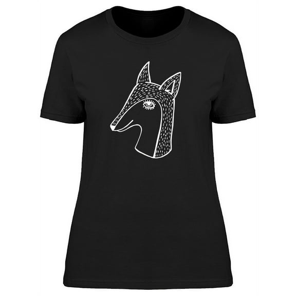 Cool Fox Doodle Sketch T-Shirt Women -Image by Shutterstock, Female Large