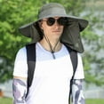 thumbnail image 6 of YooGuoGuo Women Wide Brim Face Mask Sun Hat Detachable Neck Face Flap Ponytail UV Protection Visor Hat Garden Fishing Hiking, 6 of 7