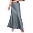thumbnail image 2 of SEMPAI Womens Satin High Waist Elastic Maxi Skirt Silk Elegant Dressy Bodycon A-Line Long Skirts Cocktail Party Outfits, 2 of 5