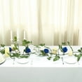 thumbnail image 2 of Efavormart 6 ft Royal Blue Silk Rose 5 Flowers Garland with Bendable Wire Vines Artificial Flower Garlands with Leaves for Weddings, 2 of 11