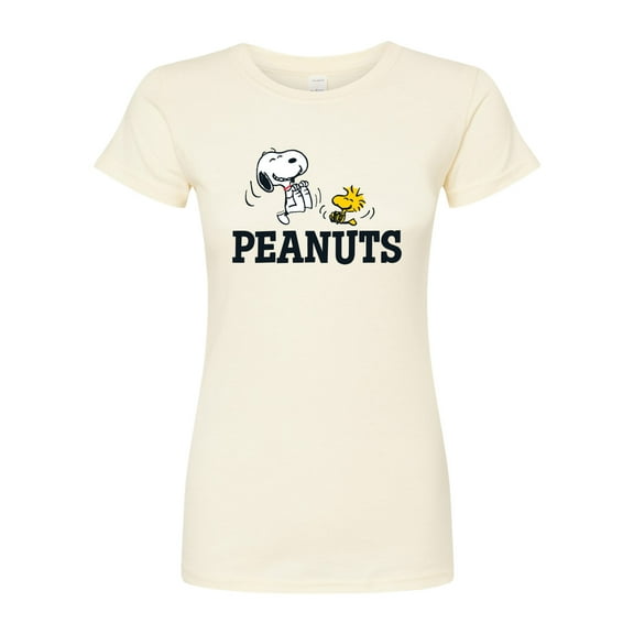 Peanuts - Snoopy And Woodstock - Juniors Fitted Tee