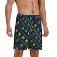 thumbnail image 2 of Naloa Mardi Gras Strings of Beads Men's Short Pajama Pants, Lounge Comfort Shorts with Elasticized Waistband and Side Pockets - 3X-Large, 2 of 9