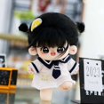 thumbnail image 2 of Muñeca de algodón de felpa Kawaii, figura de súper estrella rellena, Anime, ojos grandes gordos, pelo negro, niña, puede cambiar la ropa, regalo, 2 of 5