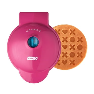 Dash Love Mini Waffle Maker – Pink 4” Nonstick Heart Pattern Waffle Maker with Recipe Guide