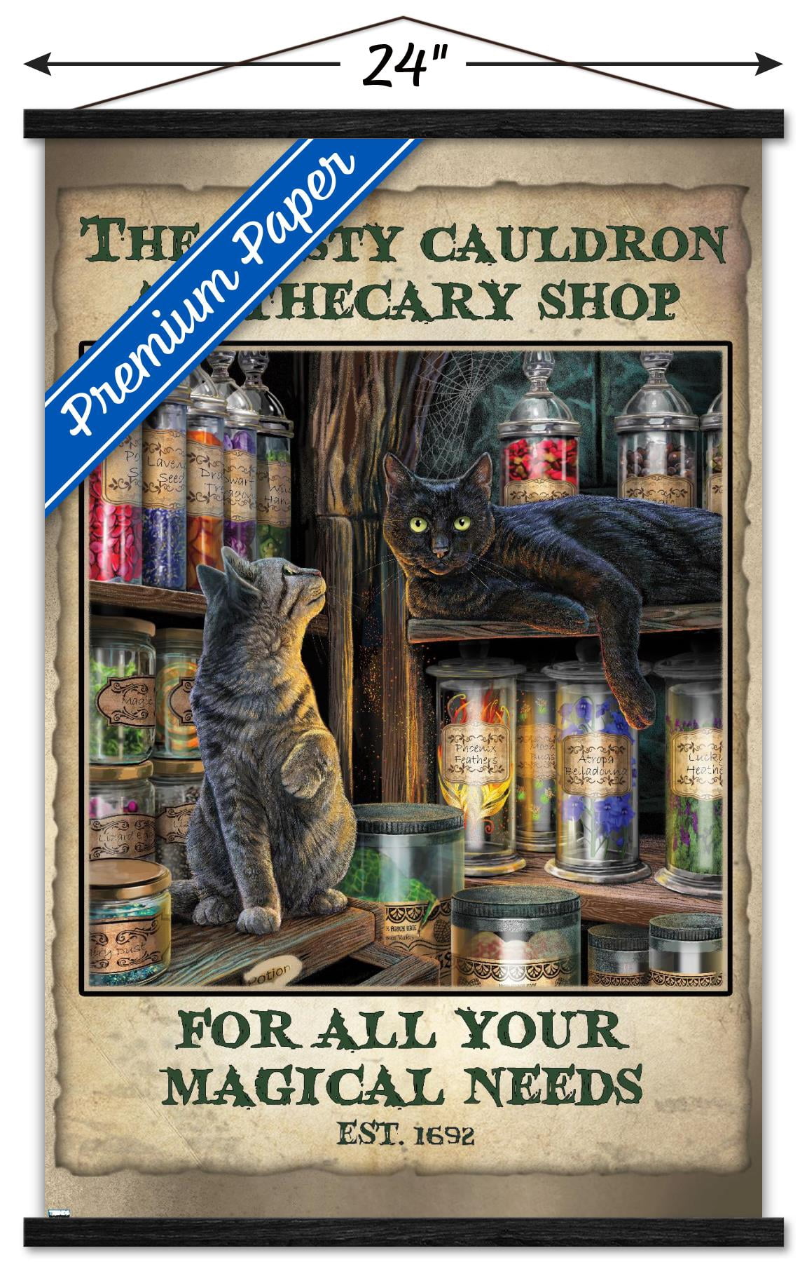 Lisa Parker - Apothecary Shop Wall Poster with Wooden Magnetic Frame, 22.375" x 34"