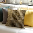 thumbnail image 3 of BANET  Pillow Covers, Throw Pillow Cover Accent Pillow Couch Pillow Brown Silk Pillow Case Hmade Square Gold Sequin Embroidered, Brown Pillow Cover White, 3 of 5