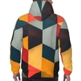 thumbnail image 7 of Uemuo Geometric Cube Pattern Art Pattern Men's Hoodie - Casual Pullover Hoodie with Kangaroo Pocket, Stylish Hooded Sweatshirt for Everyday Wear-Medium, 7 of 7