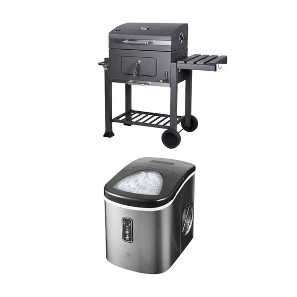 Combo Asador de carbón con elavador y Maquina para hielos de 700 g, AVERA, ACB03MH03