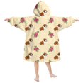 thumbnail image 2 of Saint Bernard and Roses Lamb Fleece Blanket Hoodies for Teens ,Teens Oversize Sherpa Wearable Hooded Blanket Sweatshirt with Super Pockets, 2 of 6
