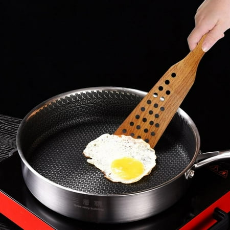 

1pcs Wooden Spatula Pan Filter Hole Stir-fry Spatula High Temperature Fried Egg Steak Spatula