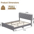 thumbnail image 2 of Bed Frame with USB Ports，Upholstered Platform with Adjustable Headboard, Strong Frame and Wooden Slats Support, Linen Fabric Wrap No Box Spring Needed, Easy Assembly, Light Gray,Full, 2 of 4
