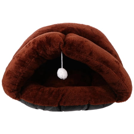 KAKOWELY Coffee Pet Nest Soft Cushion Bed for Cats and Small Pets Comfortable Resting Spot