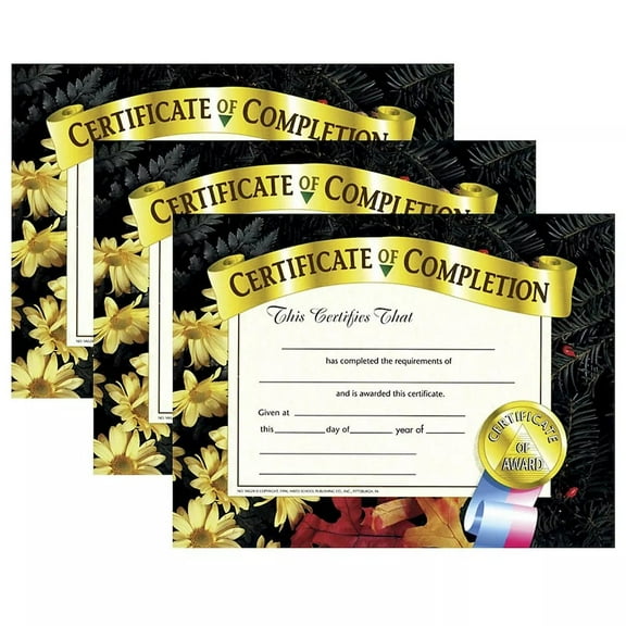 Hayes Publishing Certificate of Completion, 8.5" x 11", 30 Per Pack, 3 Packs