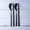 All Black, variant on (Set of 2) Premium All Stainless Steel Spoon & Chopstick Set | Table Decoration, Housewarming, Wedding, Gift, Anniversary | Made in Korea (All Black)