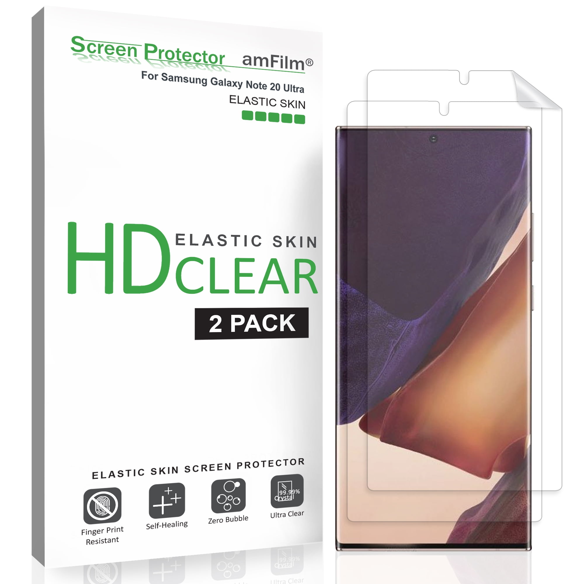 amFilm Galaxy Note 20 Ultra Screen Protector (2 Pack), Case Friendly HD