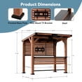 thumbnail image 2 of Modern Shade Cedar Wood Bar Center Gazebo with Steel Roof, Shelves, TV Mount & Power Strip for Patio or Garden, 2 of 8