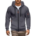 thumbnail image 2 of Essentials Zip Up Hoodies for Men 2025 Fall Winter Long Sleeve Plain Hooded Sweatshirt with Pockets Jacket Hoody, 2 of 8