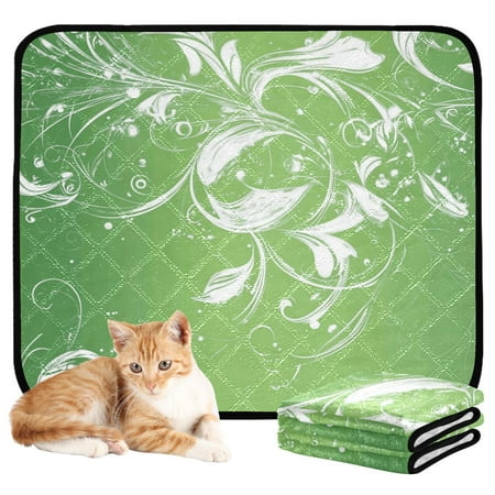 Washable Pet Pee Pads with Super Absorbent Reusable Training Pads for Dogs & Cats White Swirls and Designs