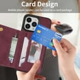 thumbnail image 6 of Feishell for iPhone 16 Pro Max Back Flip Case with Credit Card Slots,Shockproof Durable PU Leather Magnetic Button Adjustable Kickstand Wallet Phone Case for Women Men,Winered, 6 of 11