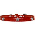 thumbnail image 1 of Silver Star Widget Croc Dog Collar Red Size 14, 1 of 1