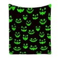 thumbnail image 2 of TOOPTY Halloween Flannel Throw Blanket, Green Pumpkin Print Lightweight for Bed Sofa Air Conditioning All Season, 50x60 Inches, 2 of 6