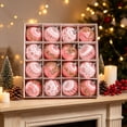 thumbnail image 6 of WWC Christmas Ball Ornament Set, 16 pcs Soft Satin Brushed Christmas Balls with Glitter Beaded, Christmas Tree Decorations for Xmas Party, Pink, 6 of 7