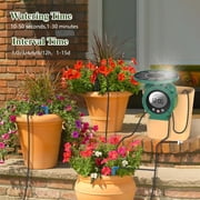 Alarm-Clock Shaped Solar Drip Irrigation System - Indoor/Outdoor Use, Automatic Watering Kit with 2200mAh Battery & Humidity Monitoring for Gardens, Potted Plants