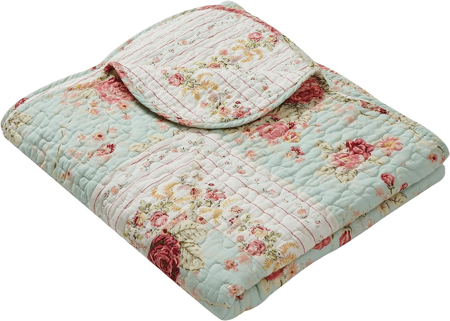 Greenland Home Fashions Antique Rose Traditional 100% Cotton Throw Blanket