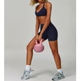 thumbnail image 4 of PISONIC Workout Sets for Women 2 Pieces Criss Cross Back Sports Bras Matching High Waist Butt Lifting Shorts Yoga Outfits, 4 of 11