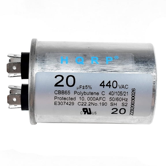 HQRP 20uF 370-440V Run Capacitor AC Electric Motor Start HVAC Blower Compressor Pump 20MFD CBB65 370V 370VAC 440VAC UL Listed