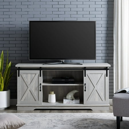 Manor Park Modern Farmhouse Sliding Barn Door TV Stand for TV's up to 64
