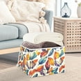 thumbnail image 5 of Colored Feathers Large Storage Bins with Linen Collapsible Lid Storage Box 16.7 x 12.6 x 11.8in, 5 of 7