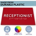 thumbnail image 4 of ADA CENTRAL SIGNS - 6" X4" Receptionist Sign - ADA Compliant Tactile Graphics Grade 2 Braille Text | Wall Mount Plastic Desk Service, Customer Assistance Sign for Office, Hotel, Schools, Hospital, 4 of 7