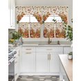 thumbnail image 4 of Pumpkins Fall Swag Kitchen Curtains Sets for Windows 24 Inch Length, Harvest Thanksgiving Botanical Farmhouse Leaves Short Window Curtain Swags Valances and Tiers 3 Piece Set for Cafe/Dining Room, 4 of 5
