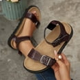 thumbnail image 6 of Dakaela Women's Cork Footbed Sandals Leather Comfortable Arch Support Slip on Summer Slides with Adjustable Ankle Buckles Size 8, 6 of 9