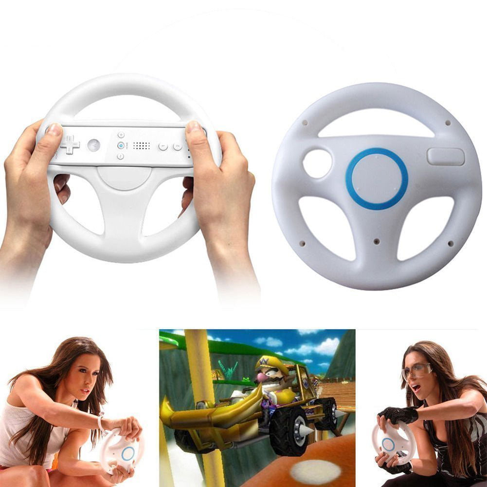 Beastron Mario Kart Racing Wheel for Nintendo Wii, 2 Pack (White)