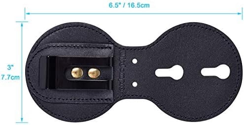 Quivanta Police Badge Holder,Cowhide Leather Universal Police Badge Holder Pocket Case with Mn-Steel Belt Clip, Hook and Loop Closure and Stainless Bead Chain Necklace- Circle Shape